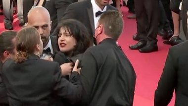 Entertainment News | 'Stop Raping Us': Topless Woman Storms Cannes Red Carpet to Protest Against Sexual Violence in Ukraine