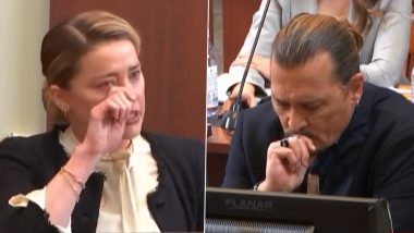 Amber Heard Cries on Witness Stand While Recounting Alleged Sexual Assault by Her Former Husband Johnny Depp (Watch Video)