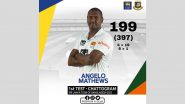 BAN vs SL: Angelo Mathews Becomes 12th Batsman to be Dismissed on 199 in Test Cricket