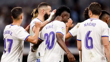 Real Madrid 6-0 Levante, La Liga 2021-22: Vinicius Jr Nets Hat-Trick in Emphatic Win (Watch Goal Video Highlights)