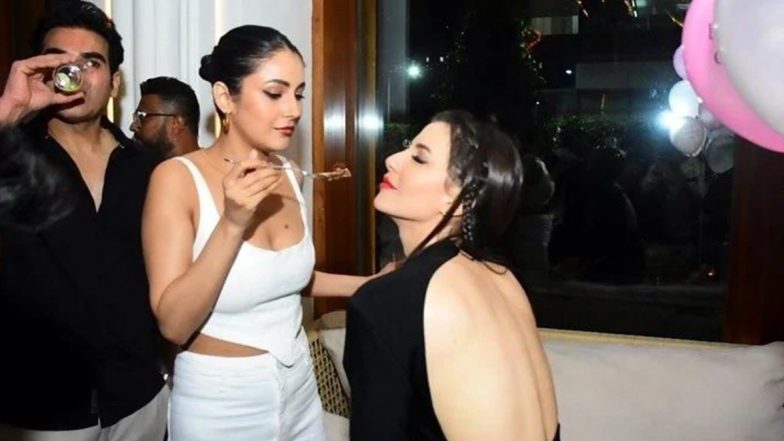 Shehnaaz Gill Attends Arbaaz Khan’s Girlfriend Giorgia Andriani’s Birthday Bash (View Pics & Videos)