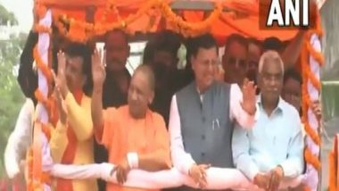 India News | Champawat By-poll: Yogi Adityanath Campaigns for Uttarakhand CM Dhami, Holds Massive Raodshow