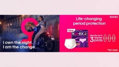 Business News | Kotex Relaunches in India with the Introduction of Overnight Period Panties