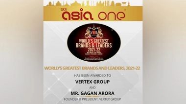 Business News | Vertex Group and Its Exemplary Leader Have Won World's Greatest Brands and Leaders 2021-22