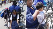 Specially-Abled Father Rides His Tricycle to Drop Off His Kids to School; Viral Video Leaves Netizens in Tears