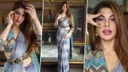 Jacqueline Fernandez Looks Drop-Dead Gorgeous in a Blue-Purple Hued Saree on Her Latest Instagram Post!