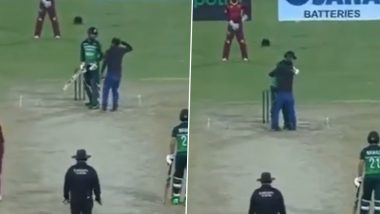 Shadab Khan Hugs Back Fan Who Invaded Pitch During PAK vs WI 2nd ODI 2022 (Watch Video)