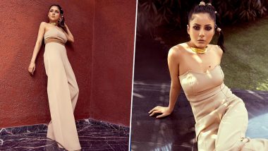 Shehnaaz Gill Is Bold and Beautiful in Beige Jumpsuit and Smokey Eyes; Check Out Her Stylish Pics!