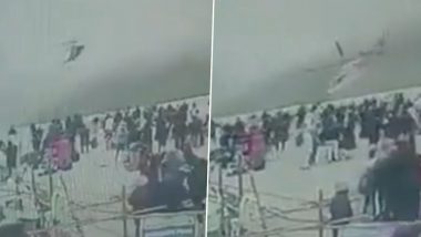 Char Dham Yatra: Helicopter Carrying Pilgrims Makes Uncontrolled Hard Landing at Kedarnath Helipad (Watch Video)