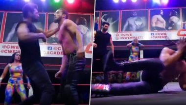 Aditya Roy Kapur Smacks a Wrestler Down Inside a Ring During Om The Battle Within’s Promotional Event (Watch Video)