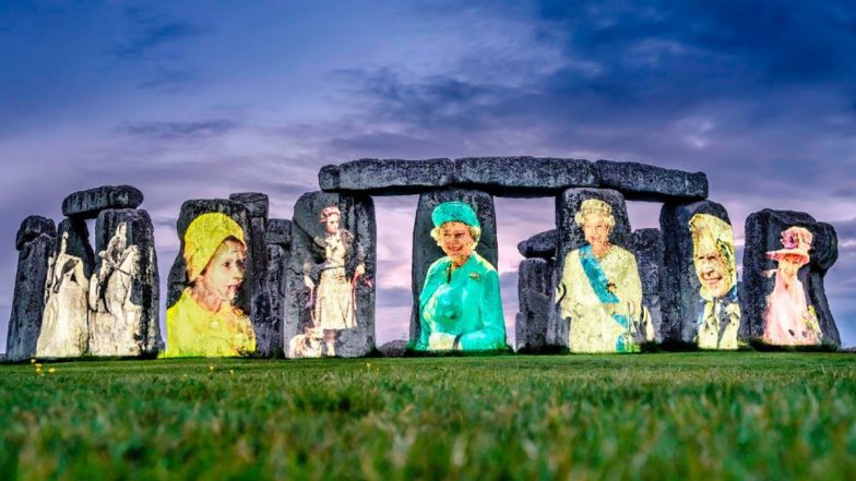 Stonehenge Lights Up With Queen Elizabeth II's Portraits Ahead of Her Platinum Jubilee Celebration; See Pic