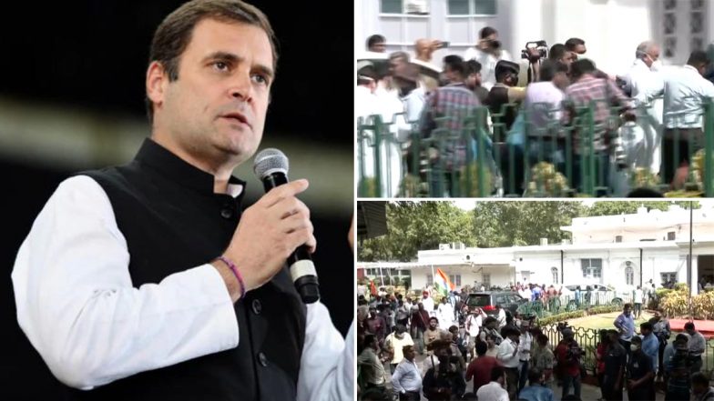 National Herald Case: ‘Rahul Gandhi Zindabad, Zindabad’ Song Resonates at Congress Party Headquarters in Delhi (Watch Video)