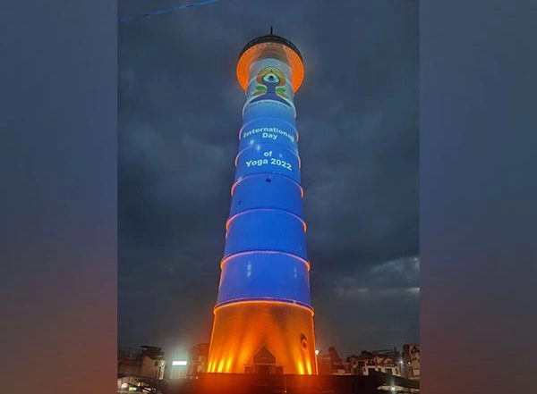 World News | Nepal's Iconic Dharahara Gets Illuminated Amid Yoga Day Celebrations
