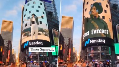 Sidhu Moose Wala’s Songs Played At New York’s Times Square On His Birth Anniversary; Fans Pay Tribute To The Late Punjabi Singer (Watch Viral Video)