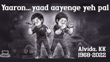 RIP KK: Amul Topical Pays Tribute To Playback Singer Krishnakumar Kunnath With An Emotional Note