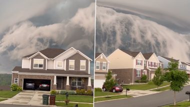 Huge Tsunami-Like Clouds Roll Towards Houses in Viral Video; Breathtaking Visuals of The Sky Leave Internet Fascinated