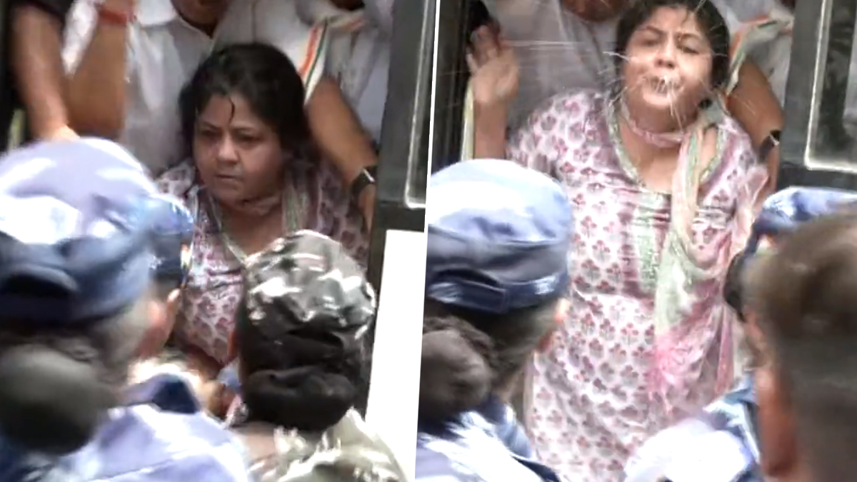 Congress Leader Netta D'Souza Spits on Cops During Protests Over ED Probe  Against Rahul Gandhi; Watch Video | 📰 LatestLY