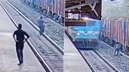 Railway Staff&rsquo;s Swift Action Saves Man Lying on Track From Being Run Over by Train; Watch Video