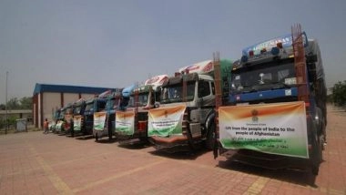 World News | India Sends Next Shipment of 3000 MT of Wheat to Afghanistan