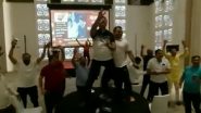 Eknath Shinde Faction's Shiv Sena MLAs Celebrate With A Dance in Goa After His Name is Announced as the CM of Maharashtra; Watch Video