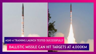 Agni-4 Training Launch Tested Successfully: Nuclear-Capable Ballistic Missile Can Hit Targets At 4,000km