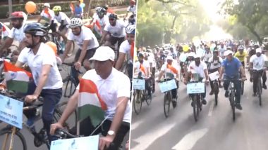 World Bicycle Day 2022: Union Minister Anurag Thakur Launches Nationwide 'Fit India Freedom Rider Cycle Rally' in Delhi