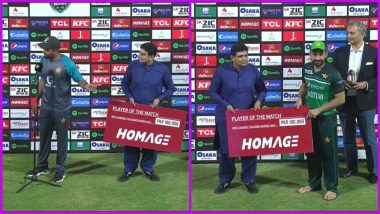 Great Gesture! Babar Azam Gives Away his Man of the Match Award to Khushdil Shah After Pakistan Beat West Indies in 1st ODI 2022 (Watch Video)