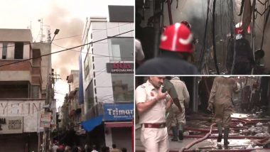 Delhi Fire: Massive Fire Breaks Out in Karol Bagh’s Shoe Market, 39 Fire Tenders Rushed to Spot