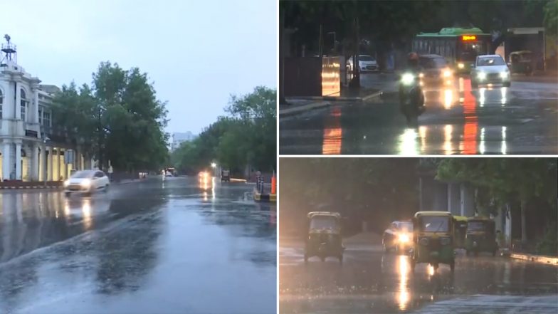 Delhi Rains: Rain Lashes Parts of National Capital, Temperature Cools Down Amid Heat Wave; Watch Video