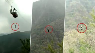 Himachal Pradesh: 11 Tourists Stuck Mid-Air After Technical Glitch Hits Cable Cars at Timber Trails Parwanoo; 2 Rescued (Watch Video)