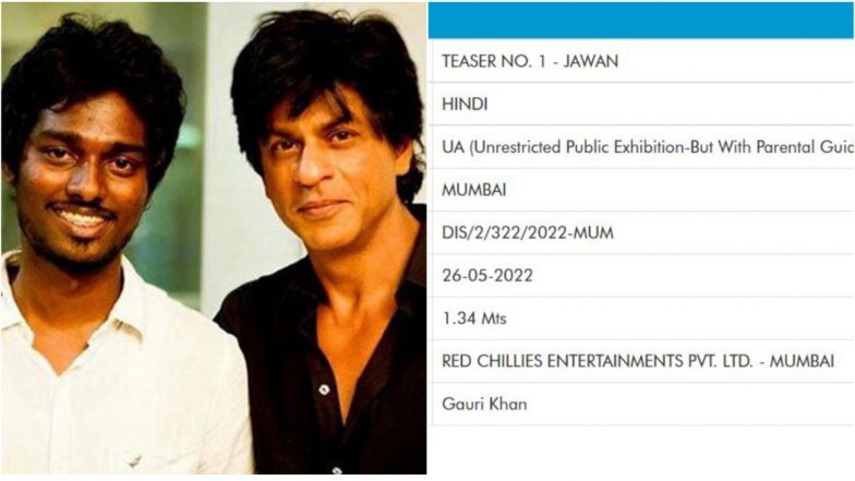 Is Shah Rukh Khan-Atlee Film Titled Jawan? CBFC Certification of Mysterious Red Chillies Project Teaser Sparks Speculation (View Pic)