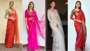 5 Sarees from Aditi Rao Hydari's Wardrobe That Are Perfect for Summer Weddings (View Pics)