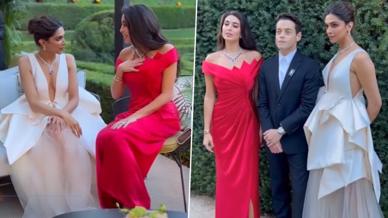 Deepika Padukone Looks Simply Gorgeous in a White Gown as She Poses  Alongside Rami Malek and Yasmine Sabri at Madrid's Cartier Event