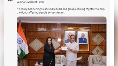 Business News | Designer Sanjukta Dutta Donates for Flood Victims, Chief Minister of Assam Dr Himanta Biswa Sarma Expresses Gratitude over Tweet