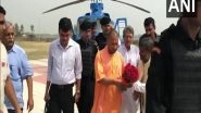 India News | CM Yogi Arrives in Ayodhya to Lay Foundation Stone of Ram Temple's 'Garbha Griha'