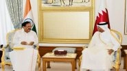 World News | Qatar, India Review Bilateral Relations as Vice President Naidu Arrives in Doha
