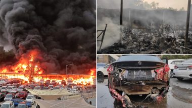 Delhi: Fire Breaks Out at Electric Motor Parking in Jamia Nagar, Several E-Rickshaws Burnt to Ashes