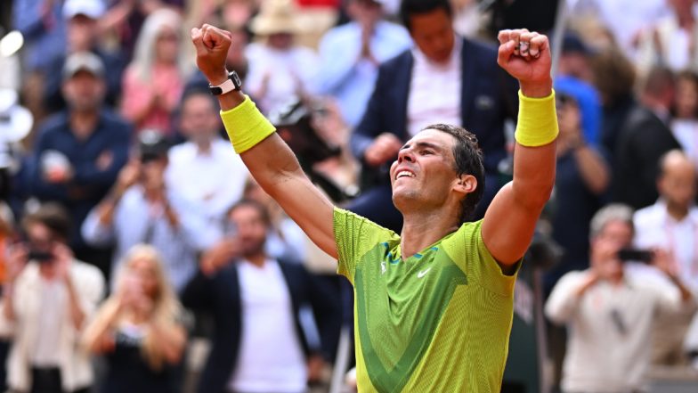 Rafael Nadal Soaks Up the Applause, Celebrates With French Open 2022 Trophy After Winning Record-Extending 22nd Grand Slam Title (Watch Video)