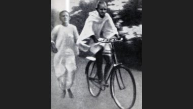 World Bicycle Day 2022: PM Narendra Modi Shares Picture of Mahatma Gandhi Cycling, Urges people to Lead a Sustainable and Healthy Lifestyle