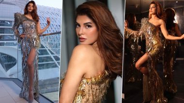 IIFA Rocks 2022: Jacqueline Fernandez Opts for a Silver-Golden Sparkling Outfit for the Awards Night (View Pics)