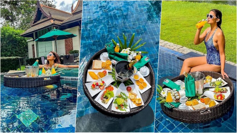 Jennifer Winget Drops Sexy Snaps in Blue Bathing Suit While Enjoying Floating Breakfast, View TV Actress’ Phuket Vacay Pics