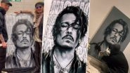 Johnny Depp Fan Paints Portrait of Actor, Watch Viral Video of Pirates of the Caribbean Star&rsquo;s Reaction Receiving the Precious Gift!