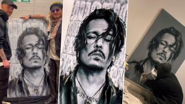 Johnny Depp Fan Paints Portrait of Actor, Watch Viral Video of Pirates of the Caribbean Star’s Reaction Receiving the Precious Gift!