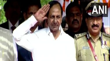 Telangana Statehood Day 2022: K Chandrashekhar Rao Attends Formation Day Celebrations in Hyderabad (Watch Video)