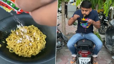 Food Sin! Indore Man Eats Maggi With Vimal Pan Masala in Viral Video; Internet Feels Disgusted 