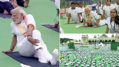 International Yoga Day 2022: ‘Yoga Can Create an Environment of Global Peace,’ Says PM Narendra Modi at Mass Yoga Event in Karnataka's Mysuru