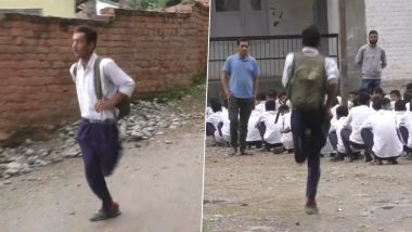 Jammu and Kashmir: Specially-Abled Boy Parvaiz Walks to School on One Leg To Pursue His Dreams (Watch Video)