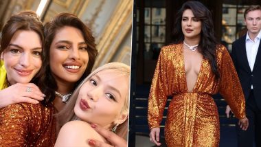 Priyanka Chopra Jonas Chills With Anne Hathaway and BLACKPINK’s Lisa at an Event in Paris (View Pics)