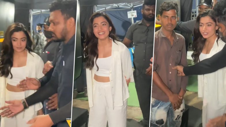 Rashmika Mandanna Says ‘Don’t Do It’ to Her Bodyguard After He Tries to Manhandle a Fan (Watch Video)