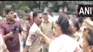 Renuka Chowdhury Holds Cop by His Collar in Hyderabad at Congress Protest Against Rahul Gandhi's ED Grilling